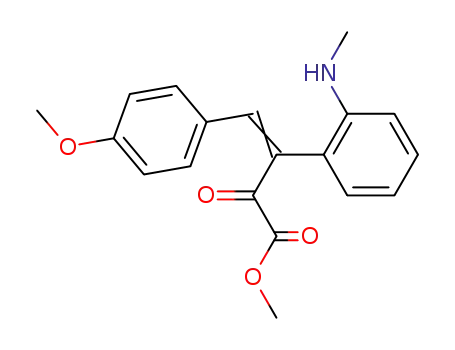Molecular Structure of 91632-81-4 (Benzenepropanoic acid,
b-[(4-methoxyphenyl)methylene]-2-(methylamino)-a-oxo-, methyl ester)