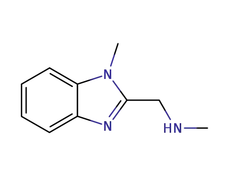 Molecular Structure of 137898-62-5 (N-METHYL-N-[(1-METHYL-1H-BENZIMIDAZOL-2-YL)METHYL]AMINE)
