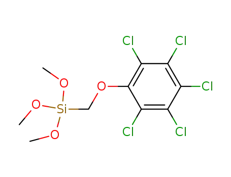 Molecular Structure of 72897-24-6 (Silane, trimethoxy[(pentachlorophenoxy)methyl]-)