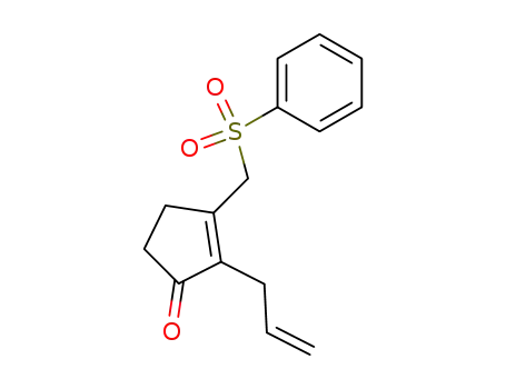 Molecular Structure of 132604-77-4 (2-Cyclopenten-1-one, 3-[(phenylsulfonyl)methyl]-2-(2-propenyl)-)