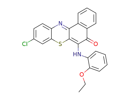 Molecular Structure of 89572-00-9 (5H-Benzo[a]phenothiazin-5-one, 9-chloro-6-[(2-ethoxyphenyl)amino]-)