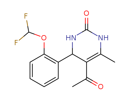 112002-56-9,5-acetyl-4-[2-(difluoromethoxy)phenyl]-6-methyl-3,4-dihydropyrimidin-2(1H)-one,2(1H)-Pyrimidinone,3,4-dihydro-5-acetyl-4-(2-(difluoromethoxy)phenyl)-6-methyl;3,4-Dihydro-5-acetyl-4-(2-(difluoromethoxy)phenyl)-6-methyl-2(1H)-pyrimidinone;