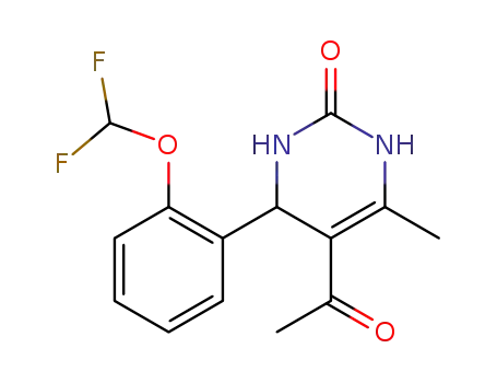 Molecular Structure of 112002-56-9 (5-acetyl-4-[2-(difluoromethoxy)phenyl]-6-methyl-3,4-dihydropyrimidin-2(1H)-one)