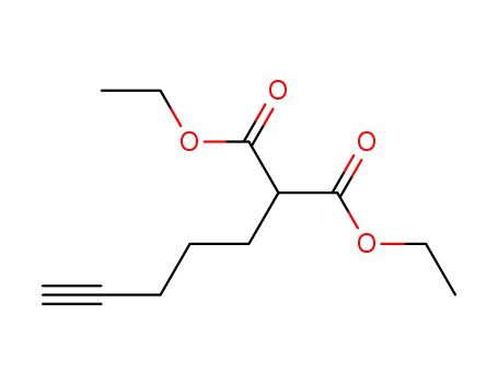 Molecular Structure of 80250-01-7 (Propanedioic acid, 4-pentynyl-, diethyl ester)