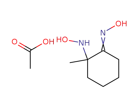 Molecular Structure of 13785-66-5 (2-(hydroxyamino)-2-methylcyclohexan-1-one oxime acetate)