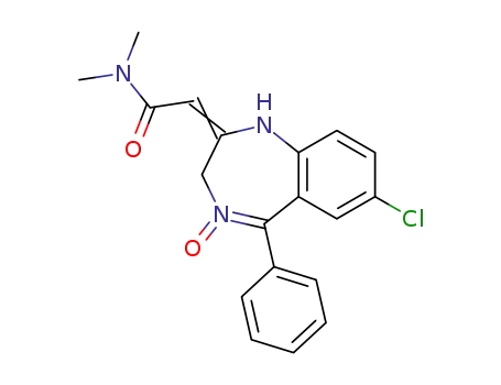 Molecular Structure of 109774-48-3 (<7-chloro-1,3-dihydro-5-phenyl-2H-1,4-benzodiazepin-2-ylidene>N,N-dimethylacetamide 4-oxide)