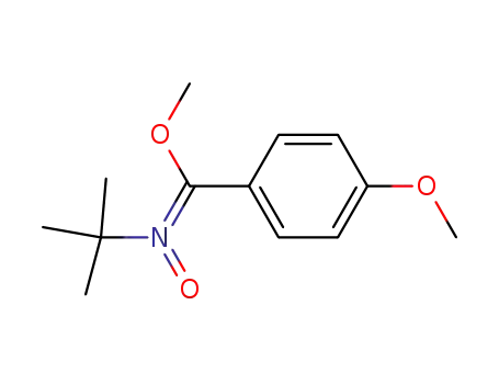 Molecular Structure of 118949-65-8 (Benzenecarboximidic acid, N-(1,1-dimethylethyl)-4-methoxy-, methyl
ester, N-oxide)