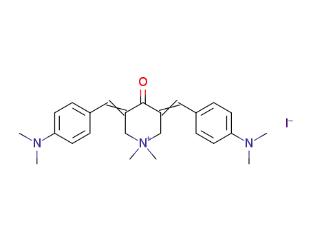 Molecular Structure of 142816-71-5 (Piperidinium, 3,5-bis[[4-(dimethylamino)phenyl]methylene]-1,1-dimethyl-4-oxo-, iodide (1:1))