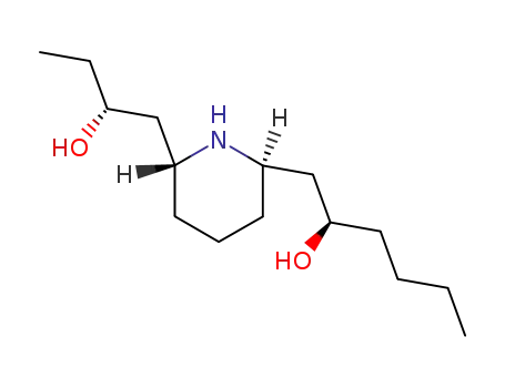 Molecular Structure of 107019-94-3 (2,6-Piperidinediethanol,a,a'-dipropyl-, (aR,a'S,2S,6R)-rel- (9CI))