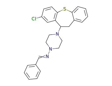 Molecular Structure of 86758-90-9 (1-Piperazinamine, 4-(8-chloro-10,11-dihydrodibenzo(b,f)thiepin-10-yl)- N-(phenylmethylene)-)