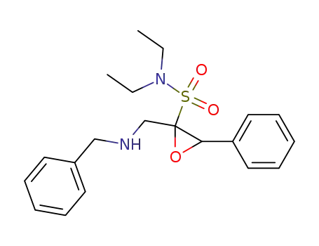 Molecular Structure of 87975-67-5 (Oxiranesulfonamide,
N,N-diethyl-3-phenyl-2-[[(phenylmethyl)amino]methyl]-)