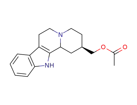 Molecular Structure of 80264-58-0 (Indolo[2,3-a]quinolizine-2-methanol, 1,2,3,4,6,7,12,12b-octahydro-,
acetate (ester), cis-)