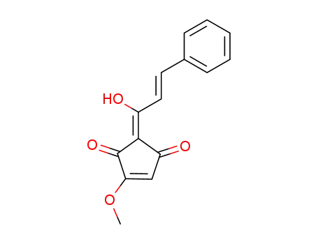 Molecular Structure of 19956-53-7 (2-[(1Z,2E)-1-Hydroxy-3-phenyl-2-propenylidene]-4-methoxy-4-cyclopentene-1,3-dione)