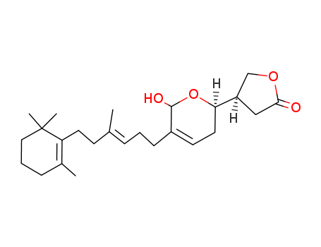Molecular Structure of 141321-13-3 (2(3H)-Furanone,4-[3,6-dihydro-6-hydroxy-5-[4-methyl-6-(2,6,6-trimethyl-1-cyclohexen-1-yl)-3-hexenyl]-2H-pyran-2-yl]dihydro-(9CI))