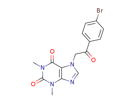 Molecular Structure of 113435-16-8 (1H-Purine-2,6-dione,
7-[2-(4-bromophenyl)-2-oxoethyl]-3,7-dihydro-1,3-dimethyl-)
