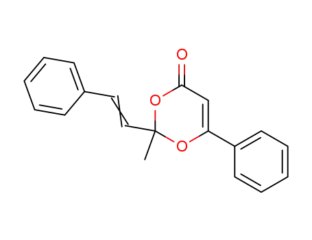 Molecular Structure of 77092-25-2 (4H-1,3-Dioxin-4-one, 2-methyl-6-phenyl-2-(2-phenylethenyl)-)