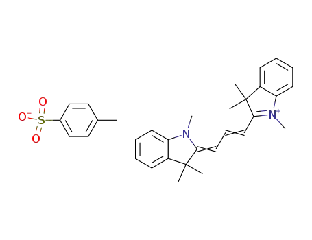 Molecular Structure of 119020-55-2 (1,3,3-Trimethyl-2-<3-(1,3-dihydro-1,3,3-trimethyl-2H-indol-2-ylidene)propenyl>-3H-indolium tosylate)