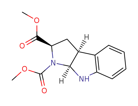 Molecular Structure of 136088-17-0 (Pyrrolo[2,3-b]indole-1,2(2H)-dicarboxylicacid, 3,3a,8,8a-tetrahydro-, dimethyl ester, [2R-(2a,3ab,8ab)]- (9CI))
