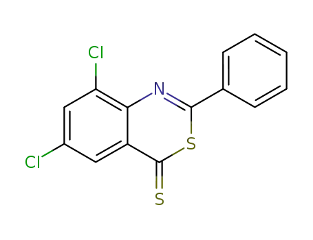 Molecular Structure of 19921-19-8 (4H-3,1-Benzothiazine-4-thione, 6,8-dichloro-2-phenyl-)