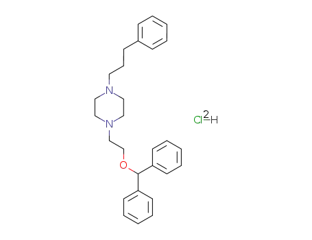 Molecular Structure of 67469-81-2 (1-(2-DIPHENYLMETHOXYETHYL)-4-(3-PHENYLPROPYL)PIPERAZINE DIHYDROCHLORIDE)