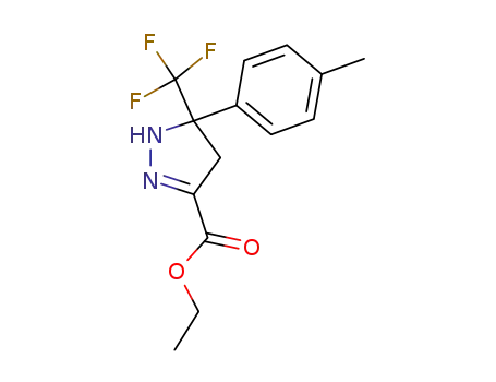 Molecular Structure of 136603-49-1 (3-carbethoxy-5-trifluoromethyl-5-(p-tolyl)-2-pyrazoline)