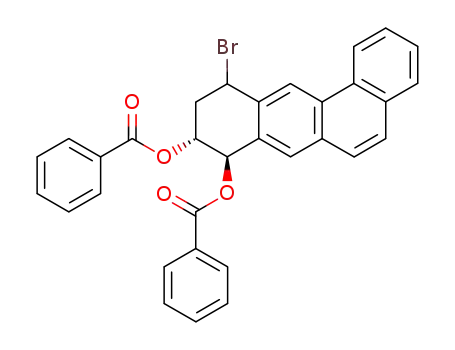 Molecular Structure of 60968-14-1 (Benz(a)anthracene-8,9-diol, 11-bromo-8,9,10,11-tetrahydro-, dibenzoate , (8alpha,9beta,11alpha)-)