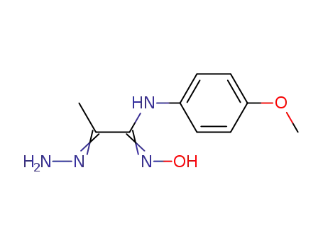 Molecular Structure of 71633-69-7 (N-[(1E)-2-hydrazino-1-nitrosoprop-1-en-1-yl]-4-methoxyaniline)
