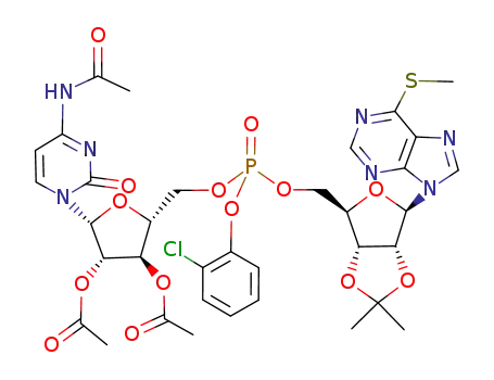 2'-O-3'-O,N<sup>(4)</sup>-Triacetylarabinofuranosylcytidylyl 5'-(2',3'-di-O-isopropylidene-6-methylthiopurine riboside), 5'-(2-chlorophenyl)phosphate