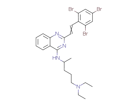 N<sup>1</sup>,N<sup>1</sup>-Diethyl-N<sup>4</sup>-{2-[(E)-2-(2,4,6-tribromo-phenyl)-vinyl]-quinazolin-4-yl}-pentane-1,4-diamine