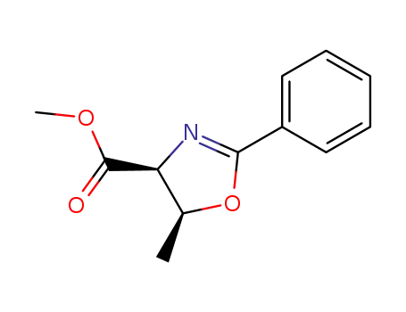 Molecular Structure of 79952-14-0 (4-Oxazolecarboxylic acid, 4,5-dihydro-5-methyl-2-phenyl-, methyl ester,
cis-)