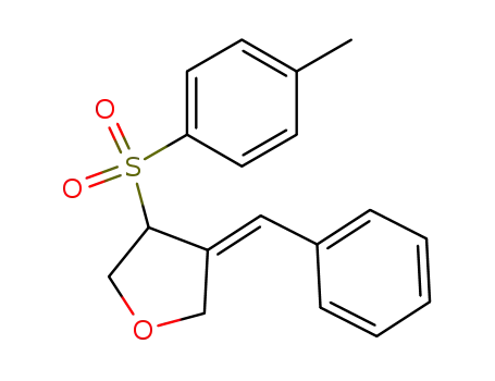 Molecular Structure of 89479-03-8 (Furan, tetrahydro-3-[(4-methylphenyl)sulfonyl]-4-(phenylmethylene)-, (E)-)