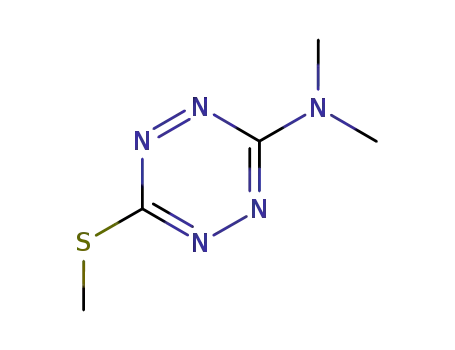 Molecular Structure of 876-09-5 (1,2,4,5-Tetrazin-3-amine, N,N-dimethyl-6-(methylthio)-)