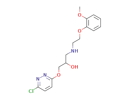 Molecular Structure of 138803-39-1 (2-Propanol,
1-[(6-chloro-3-pyridazinyl)oxy]-3-[[2-(2-methoxyphenoxy)ethyl]amino]-)