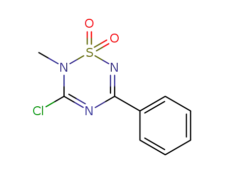 Molecular Structure of 100937-39-1 (3-chloro-2-methyl-5-phenyl-2H-1,2,4,6-thiatriazine 1,1-dioxide)