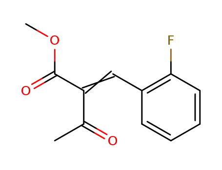 Molecular Structure of 39561-90-5 (2-[1-(2-Fluoro-phenyl)-meth-(Z)-ylidene]-3-oxo-butyric acid methyl ester)
