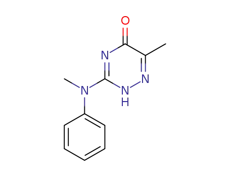 Molecular Structure of 89988-66-9 (1,2,4-Triazin-5(2H)-one, 6-methyl-3-(methylphenylamino)-)