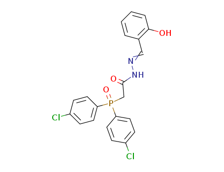 135689-09-7,Acetic acid,2-[bis(4-chlorophenyl)phosphinyl]-, 2-[(2-hydroxyphenyl)methylene]hydrazide,Aceticacid, [bis(4-chlorophenyl)phosphinyl]-, [(2-hydroxyphenyl)methylene]hydrazide(9CI)