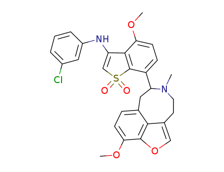 Benzo[b]thiophen-3-amine,N-(3-chlorophenyl)-4-methoxy-7-(4,5,6,7-tetrahydro-10-methoxy-5-methyl-3H-furo[4,3,2-fg][3]benzazocin-6-yl)-,1,1-dioxide