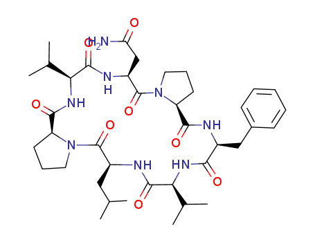 153723-34-3,axinastatin 2,Axinastatin1, 5-L-leucine-;1H-Dipyrrolo[1,2-a:1',2'-j][1,4,7,10,13,16,19]heptaazacycloheneicosine, cyclicpeptide deriv.; Cyclo(L-asparaginyl-L-prolyl-L-phenylalanyl-L-valyl-L-leucyl-L-prolyl-L-valyl)