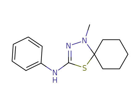 Molecular Structure of 87976-10-1 (4-Thia-1,2-diazaspiro[4.5]dec-2-en-3-amine, 1-methyl-N-phenyl-)