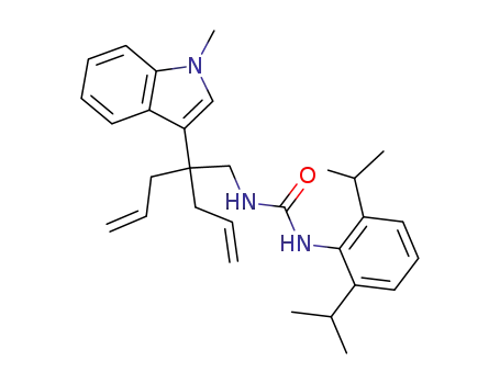 Molecular Structure of 145131-31-3 (3-(2,6-dipropan-2-ylphenyl)-1-[2-(1-methylindol-3-yl)-2-prop-2-enyl-pe nt-4-enyl]urea)