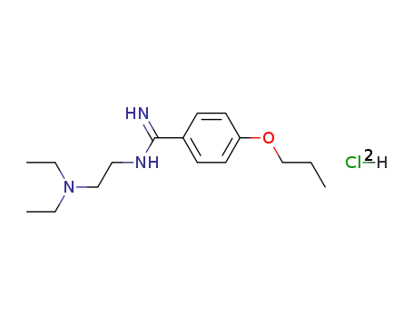 Molecular Structure of 135420-40-5 (Benzenecarboximidamide,N-[2-(diethylamino)ethyl]-4-propoxy-, hydrochloride (1:1))