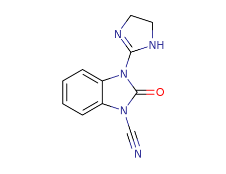 Molecular Structure of 150008-62-1 (1H-Benzimidazole-1-carbonitrile,
3-(4,5-dihydro-1H-imidazol-2-yl)-2,3-dihydro-2-oxo-)