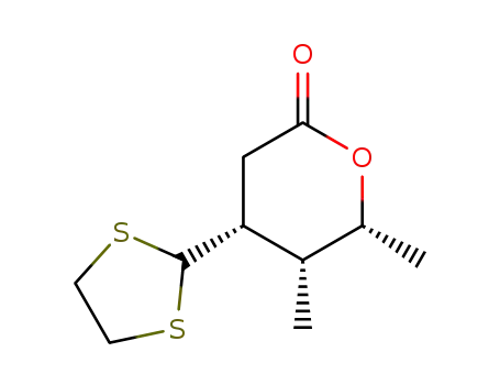 Molecular Structure of 104431-97-2 ((-)-(3R,4R,5R)-4,5-dimethyl-3-(1,3-dithiolan-2-yl)pentanolide)