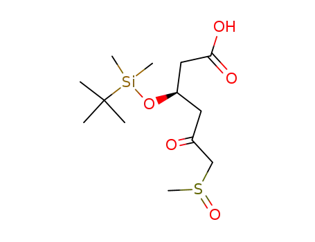 Molecular Structure of 205647-16-1 ((3R)-[(tert-butyldimethylsilyl)oxy]-6-(methanesulfinyl)-5-oxohexanoic acid)
