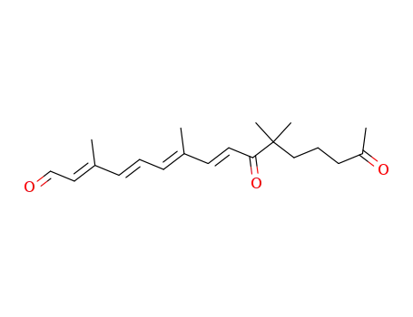 Molecular Structure of 76686-05-0 (2,4,6,8-Hexadecatetraenal, 3,7,11,11-tetramethyl-10,15-dioxo-,
(2E,4E,6E,8E)-)