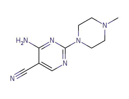 Molecular Structure of 103151-40-2 (4-amino-2-(4-methyl-1-piperazinyl)-5-pyrimidinecarbonitrile)