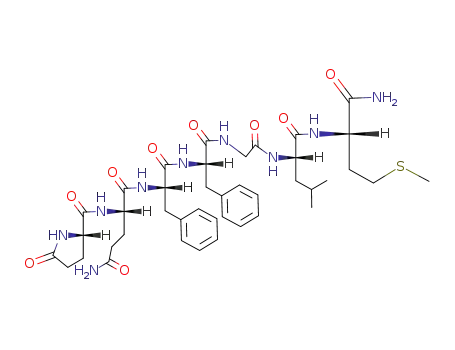 Molecular Structure of 56104-22-4 (PYR-GLN-PHE-PHE-GLY-LEU-MET-NH2)