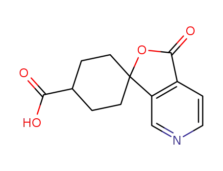 Molecular Structure of 569351-62-8 (1'-Oxo-spiro[cyclohexane-1,3'(1'H)-furo[3,4-c]pyridine]-4-carboxylic acid)