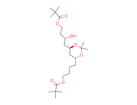 Molecular Structure of 672906-43-3 (Propanoic acid, 2,2-dimethyl-,
(3S)-4-[(4R,6R)-6-[4-(2,2-dimethyl-1-oxopropoxy)butyl]-2,2-dimethyl-1,3
-dioxan-4-yl]-3-hydroxybutyl ester)